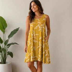 Jules & Leopold Yellow Swing Summer Dress | Size Large | Sleeveless Dress